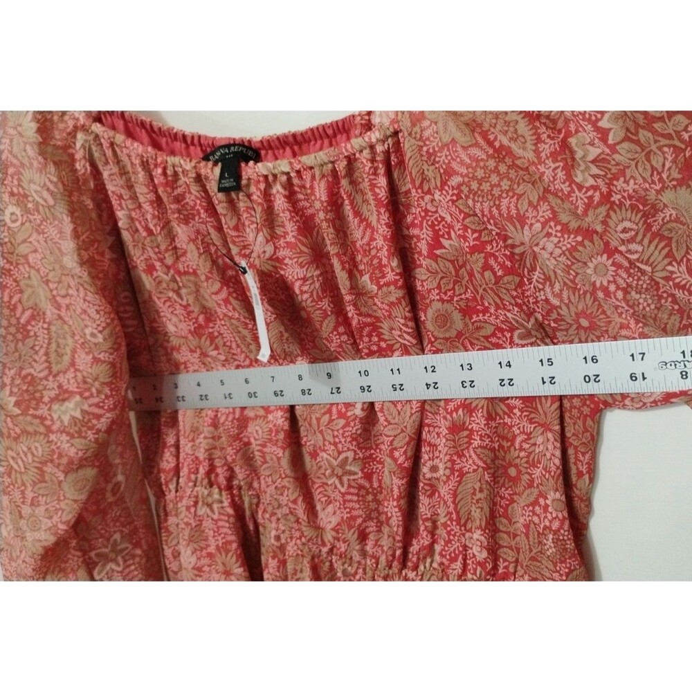 NWT Banana Republic Dress Womens L Coral Chiffon Boho Flounce ($89) - Picture 7 of 9